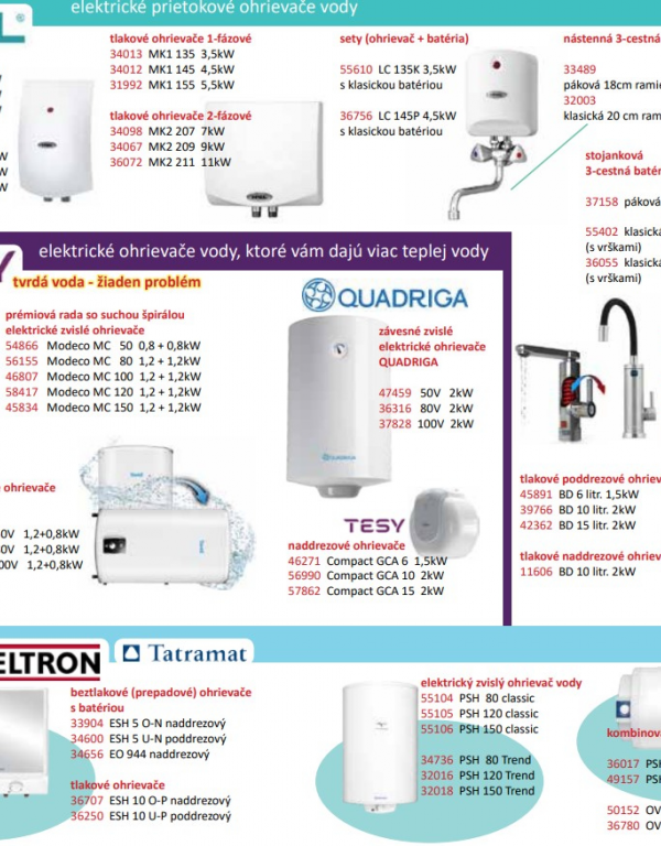 HAKL - elektrické prietokové ohrievače vody