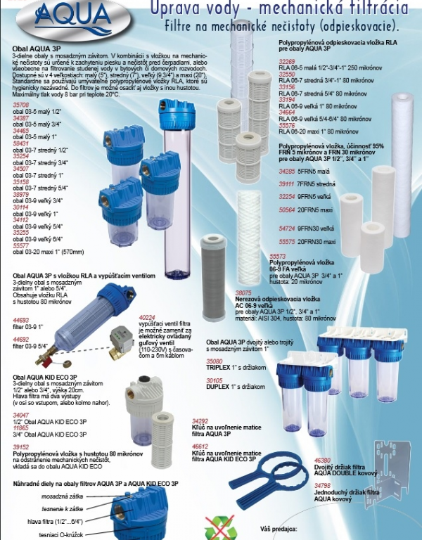 Úprava vody- mechanická filtrácia